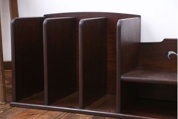 アンティーク家具　引き出し付き!透かし彫りがお洒落な大きな本立て