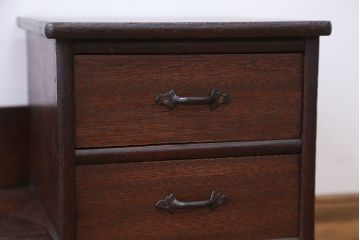 アンティーク家具　引き出し付き!透かし彫りがお洒落な大きな本立て