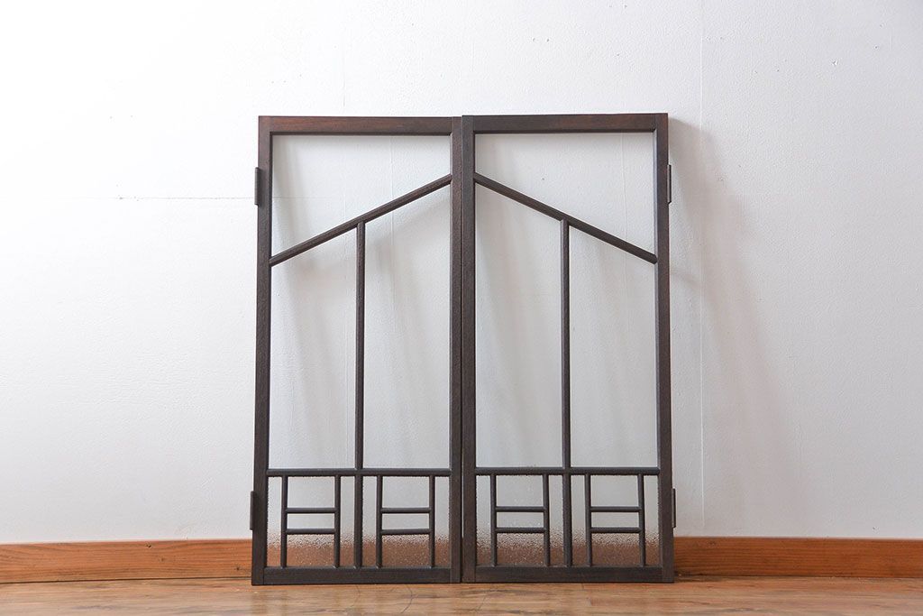 大正ロマン　両開きダイヤガラス扉(窓)