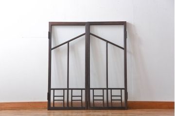 大正ロマン　両開きダイヤガラス扉(窓)