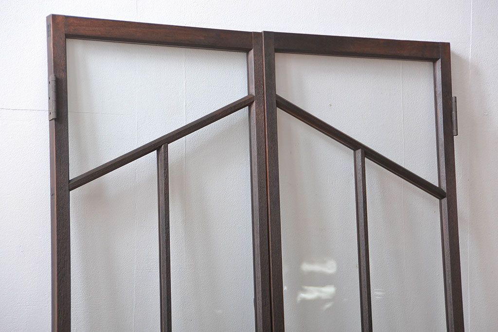 大正ロマン　両開きダイヤガラス扉(窓)