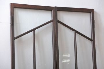 大正ロマン　両開きダイヤガラス扉(窓)