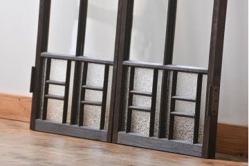 大正ロマン　両開きダイヤガラス扉(窓)