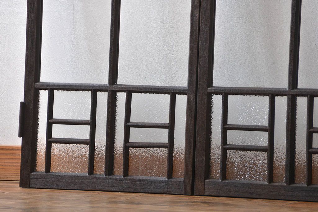 大正ロマン　両開きダイヤガラス扉(窓)