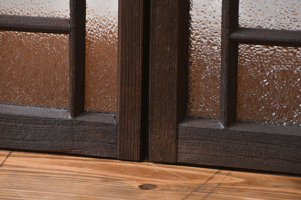 大正ロマン　両開きダイヤガラス扉(窓)