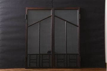 大正ロマン　両開きダイヤガラス扉(窓)