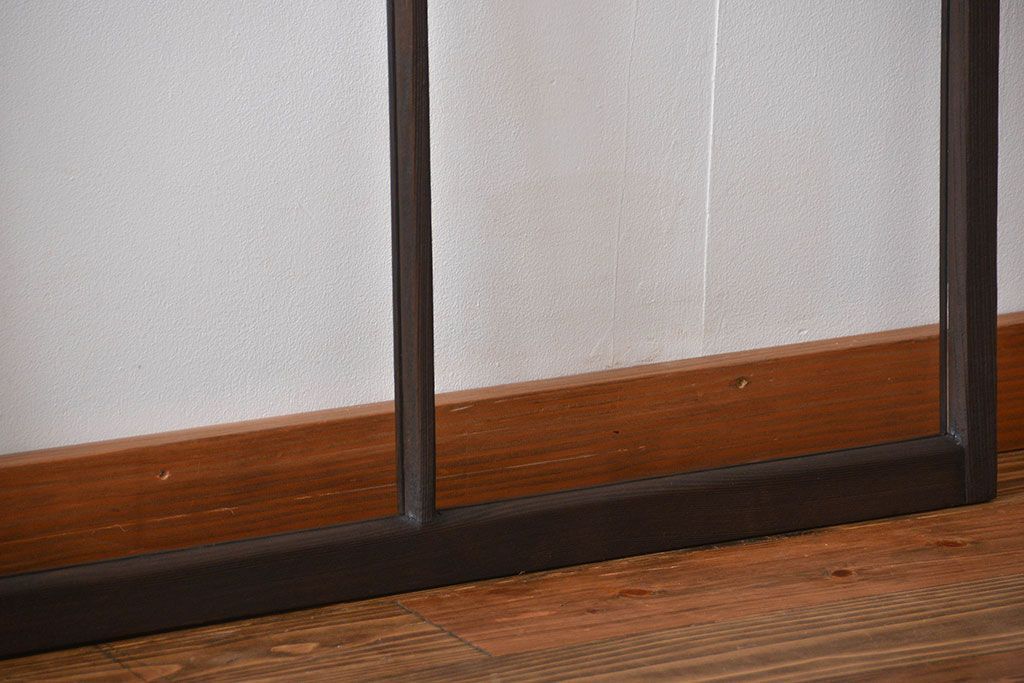 大正ロマン　モダンな背の低いガラス戸2枚セット(窓)(1)