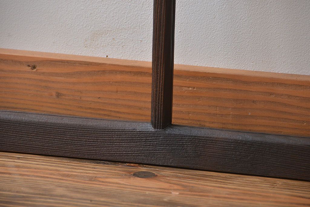 大正ロマン　モダンな背の低いガラス戸2枚セット(窓)(1)