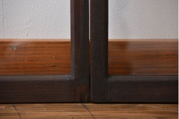 大正ロマン　モダンな背の低いガラス戸2枚セット(窓)(1)