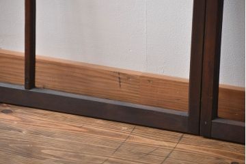 大正ロマン　モダンな背の低いガラス戸2枚セット(窓)(1)