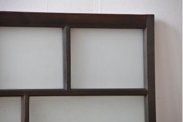 大正ロマン　モダンな背の低いガラス戸2枚(窓)