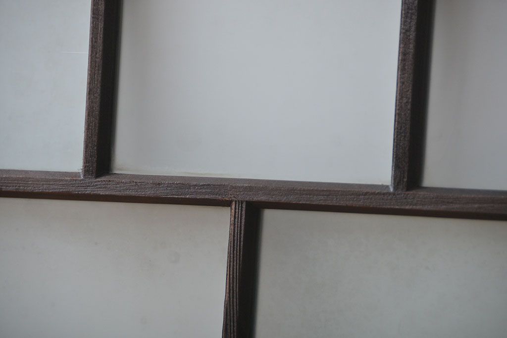 大正ロマン　モダンな背の低いガラス戸2枚(窓)