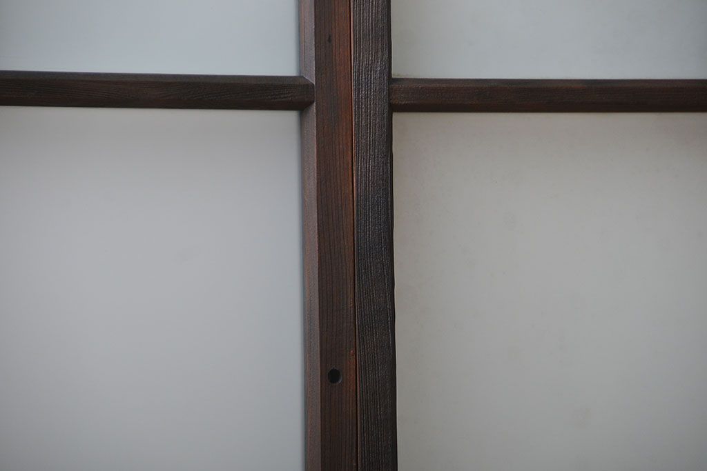 大正ロマン　モダンな背の低いガラス戸2枚(窓)