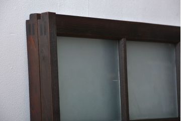 大正ロマン　モダンな背の低いガラス戸2枚(窓)