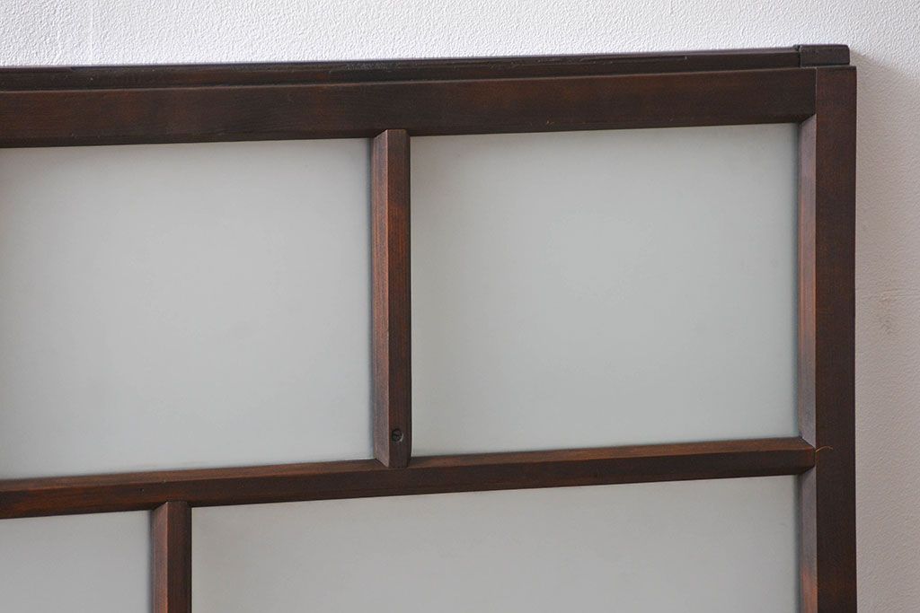 大正ロマン　モダンな背の低いガラス戸2枚(窓)