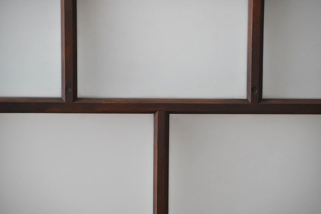 大正ロマン　モダンな背の低いガラス戸2枚(窓)