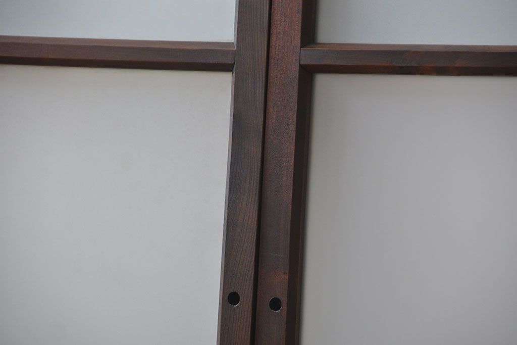 大正ロマン　モダンな背の低いガラス戸2枚(窓)