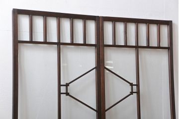 大正ロマン　モダンな背の低いガラス戸2枚セット(窓)(3)