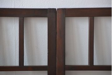 大正ロマン　モダンな背の低いガラス戸2枚セット(窓)(3)