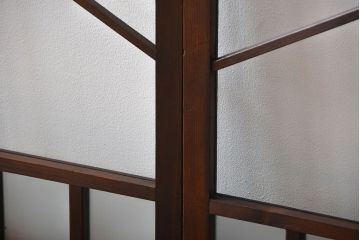 大正ロマン　モダンな背の低いガラス戸2枚セット(窓)(3)