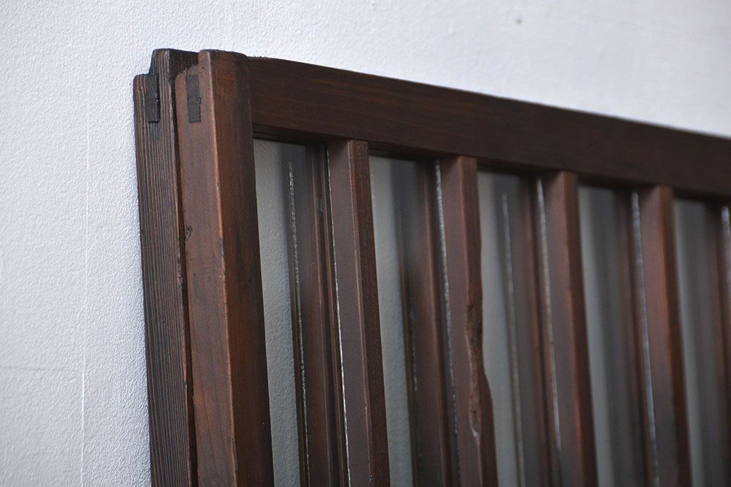 大正ロマン　モダンな背の低いガラス戸2枚セット(窓)(3)