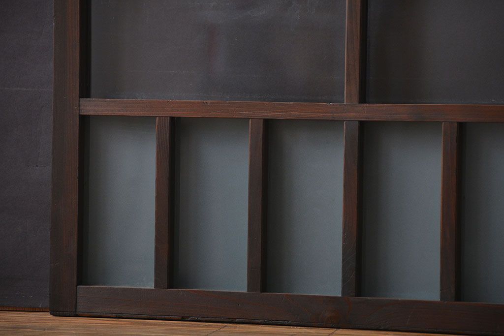 大正ロマン　モダンな背の低いガラス戸2枚セット(窓)(3)