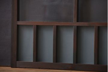 大正ロマン　モダンな背の低いガラス戸2枚セット(窓)(3)