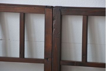 大正ロマン　モダンな背の低いガラス戸2枚セット(窓)(3)