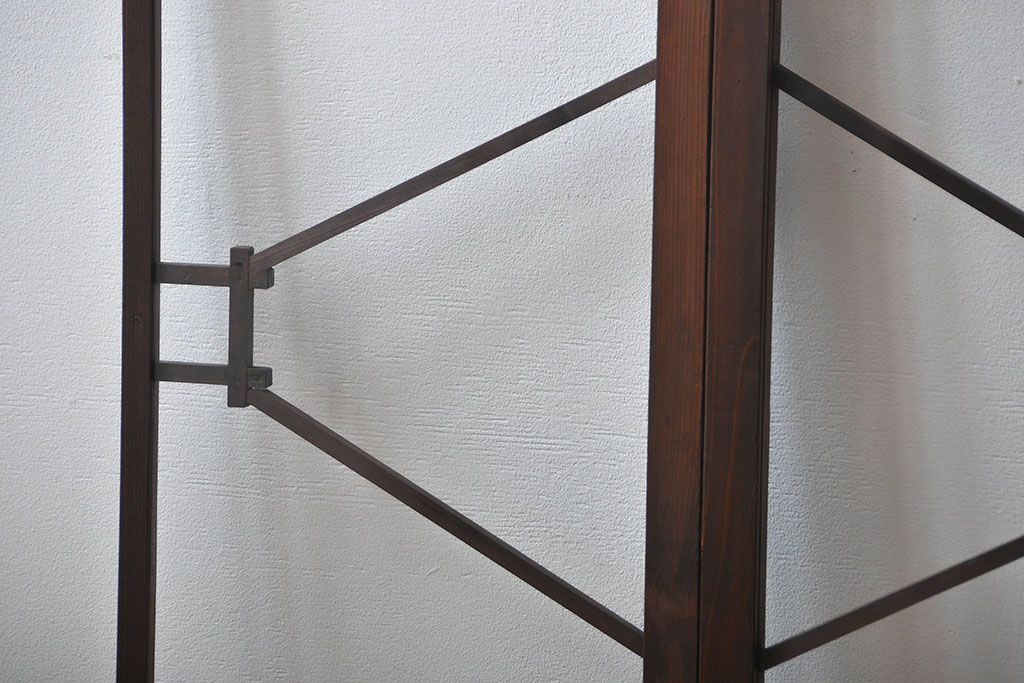 大正ロマン　モダンな背の低いガラス戸2枚セット(窓)(3)