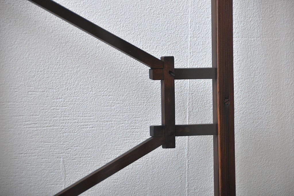 大正ロマン　モダンな背の低いガラス戸2枚セット(窓)(3)