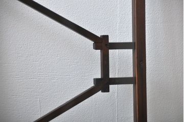 大正ロマン　モダンな背の低いガラス戸2枚セット(窓)(3)