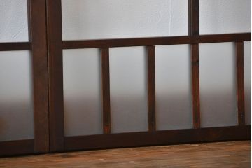 大正ロマン　モダンな背の低いガラス戸2枚セット(窓)(3)