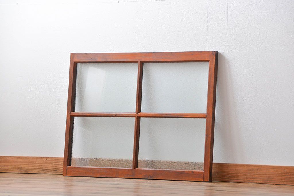 アンティーク グルーチップガラス入りフィックス窓