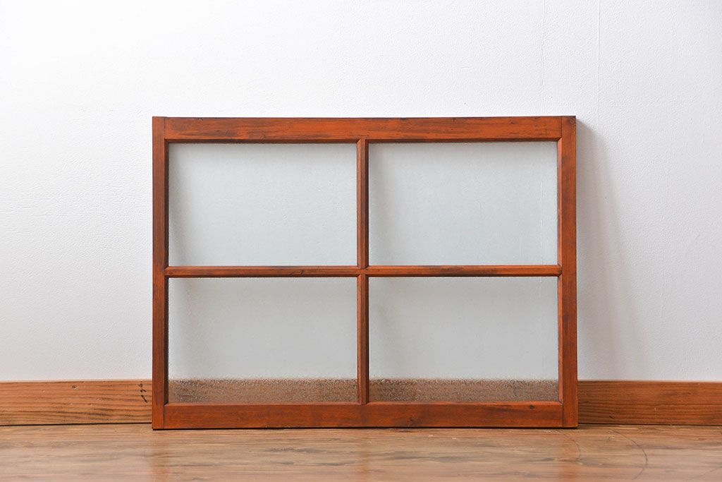 アンティーク グルーチップガラス入りフィックス窓