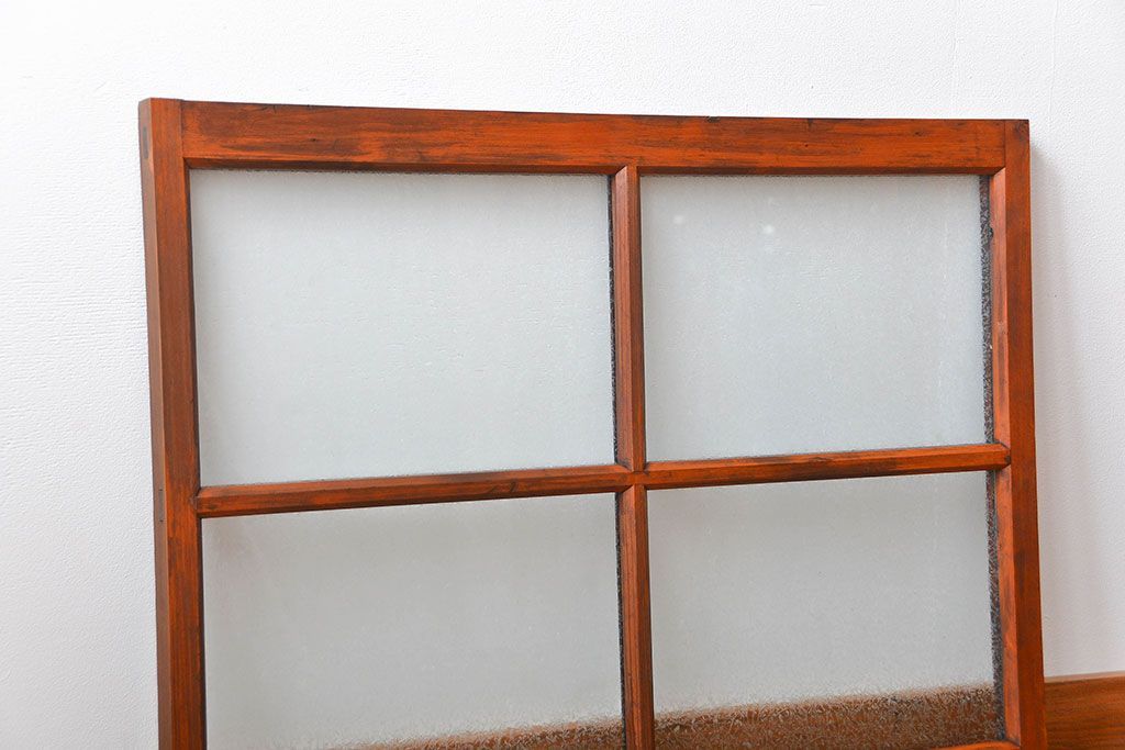 アンティーク グルーチップガラス入りフィックス窓