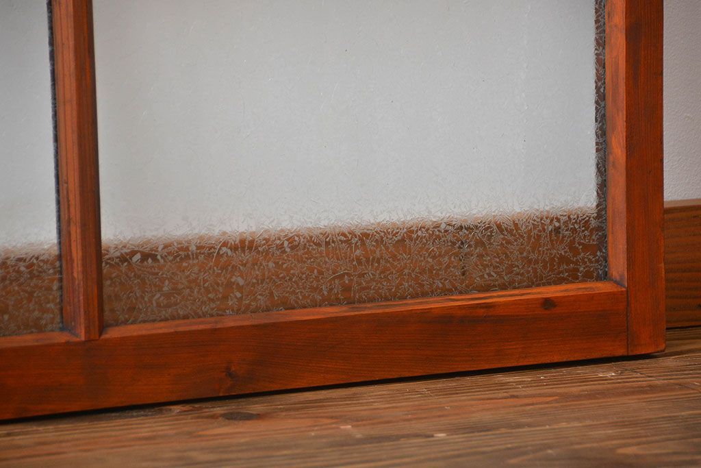 アンティーク グルーチップガラス入りフィックス窓