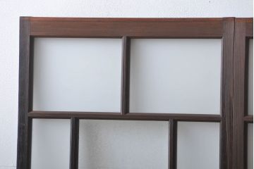 大正ロマン　モダンな背の低いガラス戸2枚(窓)(4)