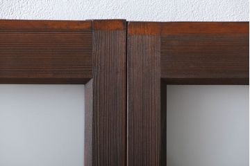 大正ロマン　モダンな背の低いガラス戸2枚(窓)(4)