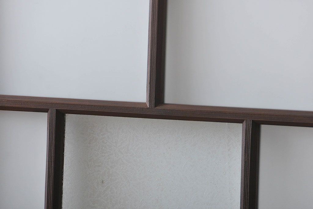 大正ロマン　モダンな背の低いガラス戸2枚(窓)(4)