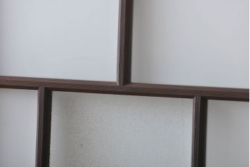 大正ロマン　モダンな背の低いガラス戸2枚(窓)(4)