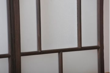 大正ロマン　モダンな背の低いガラス戸2枚(窓)(4)