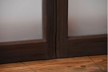 大正ロマン　モダンな背の低いガラス戸2枚(窓)(4)