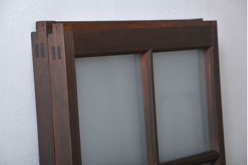 大正ロマン　モダンな背の低いガラス戸2枚(窓)(4)