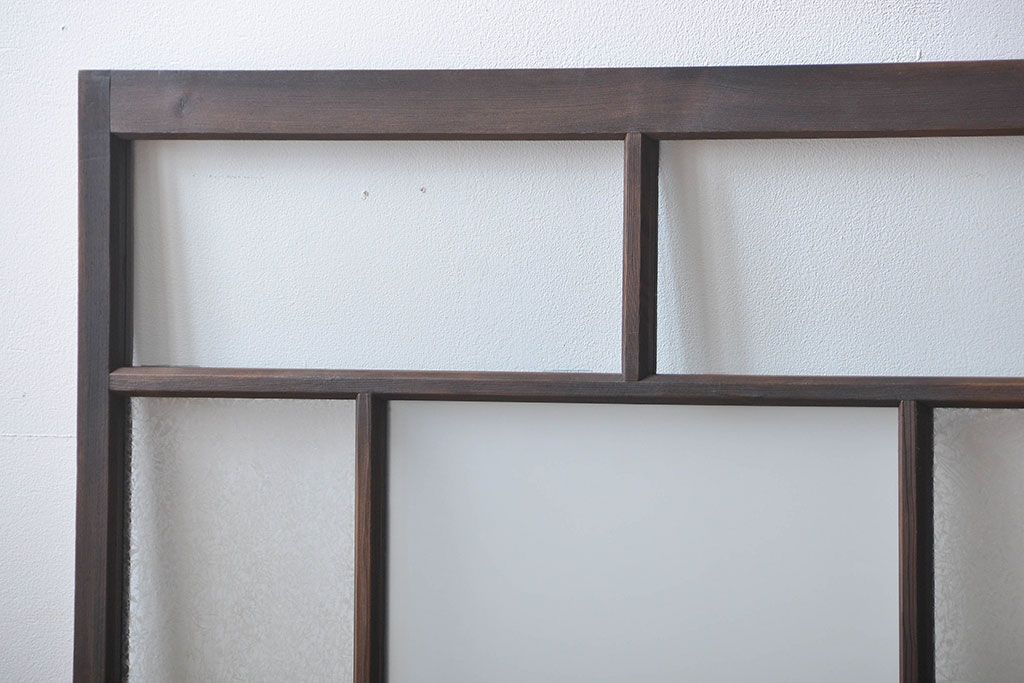 大正ロマン　モダンな背の低いガラス戸2枚セット(窓)(5)