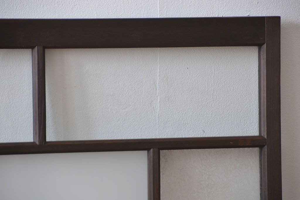 大正ロマン　モダンな背の低いガラス戸2枚セット(窓)(5)