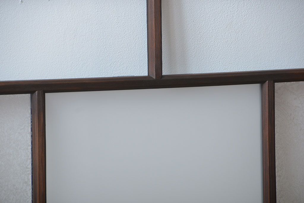 大正ロマン　モダンな背の低いガラス戸2枚セット(窓)(5)