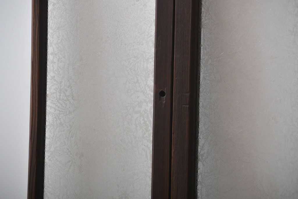 大正ロマン　モダンな背の低いガラス戸2枚セット(窓)(5)