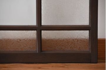 大正ロマン　モダンな背の低いガラス戸2枚セット(窓)(5)