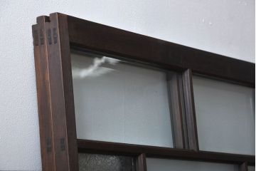 大正ロマン　モダンな背の低いガラス戸2枚セット(窓)(5)