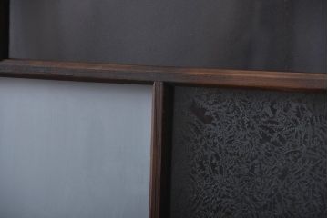 大正ロマン　モダンな背の低いガラス戸2枚セット(窓)(5)